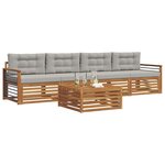vidaXL Ensemble de canapés d'extérieur 5 Pièces Gris Naturel et Clair