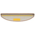 vidaXL Tapis d'escalier 30 pièces 56 x 17 x 3 cm Marron clair Demi-rond