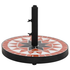 vidaXL Base de parasol terre cuite et blanc rond 12 kg