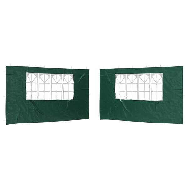 vidaXL Mur de tente de fête 2 Pièces 400 x 195 cm Vert PE et acier