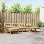 vidaXL Ensemble de canapés d'extérieur 6 pc Blanc et Beige