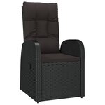 vidaXL Set de 5 pièces pour repas de jardin avec coussins - Rattan poly noir