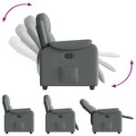 vidaXL Fauteuil inclinable Gris foncé Tissu