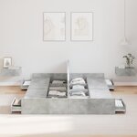 vidaXL Cadre de lit avec rangement avec tiroir Gris béton 150 x 200 cm