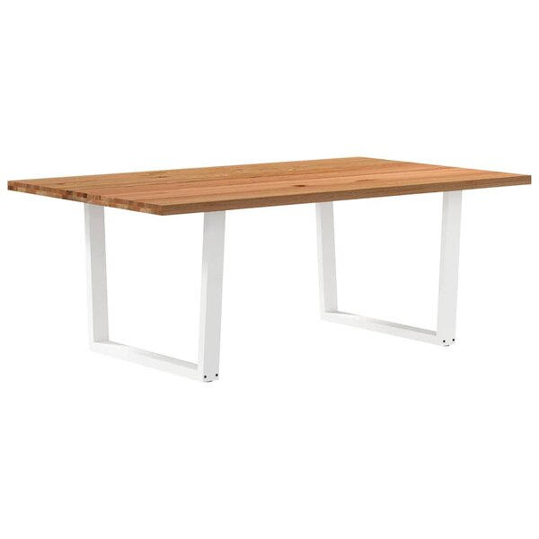 vidaXL Table à manger marron clair bois de chêne massif rectangulaire