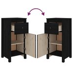 vidaXL Buffets 2 Pièces Noir 40x35x80 cm Bois massif de pin
