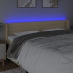 vidaXL Tête de lit à LED Crème 203x16x78/88 cm Tissu