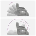 vidaXL Fauteuil de sol ajustable Gris clair Velours
