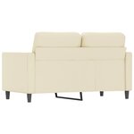 vidaXL Canapé à 2 places Crème 120 cm Similicuir