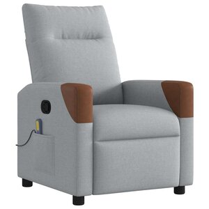 vidaXL Fauteuil de massage inclinable Gris clair Tissu