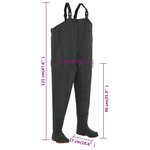 Vidaxl pantalon échassier avec bottes vert pointure 42