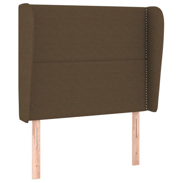vidaXL Tête de lit avec oreilles Marron foncé 83x23x118/128 cm Tissu