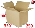 Lot de 10 boîtes carton emballage caisse carton 350 x 250 x 100 mm