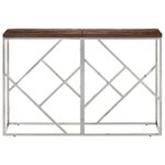 vidaXL Table console argenté acier inoxydable et bois de mélèze massif