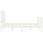 vidaXL Cadre de lit sans matelas blanc bois de pin massif
