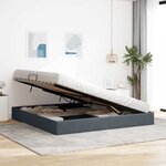 vidaXL Cadre de lit ottoman Gris foncé 200 x 200 cm Velours