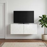 vidaXL Meuble TV mural 59 5 x 41 x 30 cm Blanc brillant