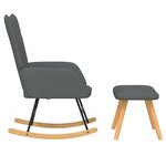 vidaXL Chaise à bascule avec repose-pied Gris foncé Tissu