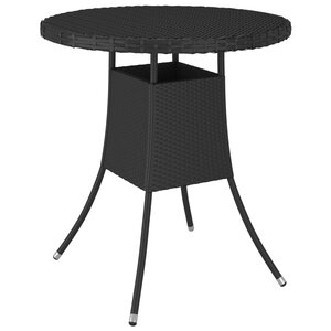 vidaXL Table de jardin Noir 70x70x73 cm Résine tressée
