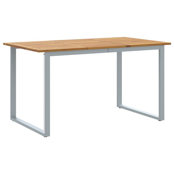 Table de jardin vidaXL Gris 140x80x75 cm Acier et Bois d'acacia solide