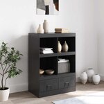 vidaXL Buffet haut noir 67x39x95 cm acier