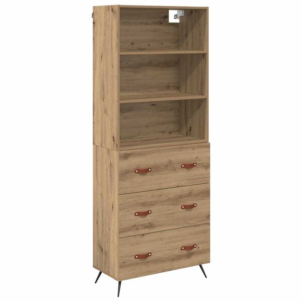 vidaXL Haut Armoire avec tiroir Chêne artisanal 69 5 x 34 x 180 cm