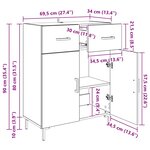vidaXL Buffet Bois ancien 69 5 x 34 x 90 cm Bois d'ingénierie