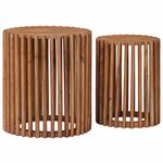 vidaXL Ensemble de Tables de Chevet Artisanales 2 Pièces Marron Teck