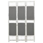 vidaXL Cloison de séparation 3 panneaux Gris 105x165 cm Tissu
