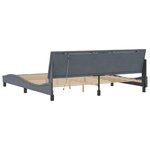 vidaXL Cadre de lit avec lumières LED gris foncé 200x200 cm velours
