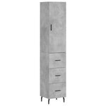 vidaXL Buffet haut Gris béton 34 5x34x180 cm Bois d'ingénierie