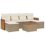 vidaXL Salon de jardin avec coussins 7 Pièces beige résine tressée