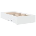 vidaXL Cadre de lit avec tiroirs blanc 90x190 cm bois d'ingénierie