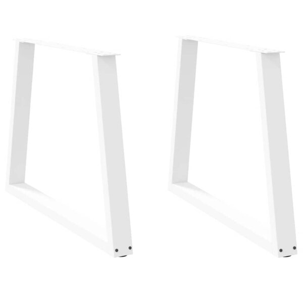 vidaXL Pieds de table à manger en forme de V  2 pièces  blanc  90 x (72-73 3) cm  acier