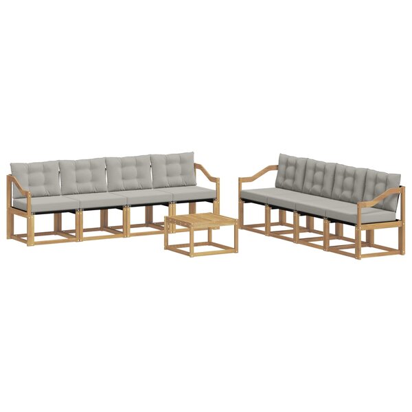 vidaXL Ensemble de canapés d'extérieur 9 pc Blanc et gris clair
