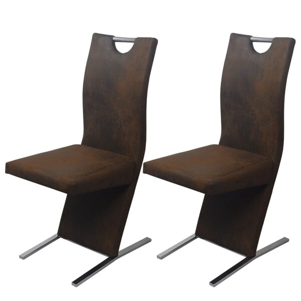 vidaXL Chaises à manger lot de 2 marron tissu