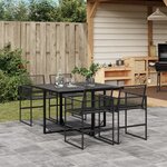 vidaXL Ensemble à manger de jardin 5 Pièces Noir Résine tressée
