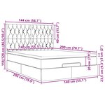 VidaXL Cadre de lit ottoman avec matelas marron foncé 140x200 cm tissu