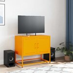 vidaXL Meuble TV jaune moutarde 68 5x39x60 5 cm acier