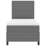 vidaXL Lit à ressort LED Gris clair et blanc 80 x 200 cm