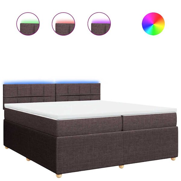 vidaXL Sommier à lattes de lit avec matelas Marron foncé 200x200 cm