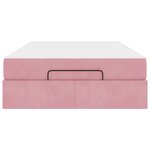 vidaXL Cadre de lit avec matelas avec matelas 2 Pièces Rose Velours