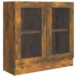 vidaXL Armoire à vitrine Chêne fumé 82 5x30 5x80 cm Bois d'ingénierie