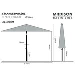 Madison Parasol Tenerife 300 cm Rond Taupe