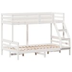 vidaXL Lit superposé 90x200/120x200 cm blanc bois de pin massif