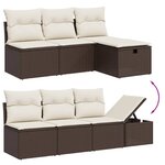 vidaXL Salon de jardin avec coussins 9 Pièces marron résine tressée