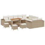 vidaXL Ensemble de canapé de jardin avec coussin 14 Pièces Beige  Crème