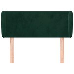 vidaXL Tête de lit avec oreilles Vert foncé 93x23x78/88 cm Velours