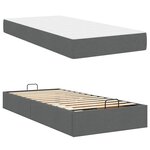 vidaXL Cadre de lit avec matelas avec matelas 2 Pièces Gris Foncé tissu