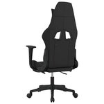 vidaXL Chaise de jeu de massage repose-pied Noir et gris clair Tissu